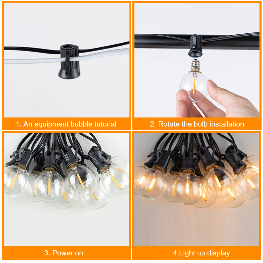 G40 LED 야외 문자열 공 조명 7.6M/20M 외 - Outdoor Lighting Pathway 리뷰 및 가격