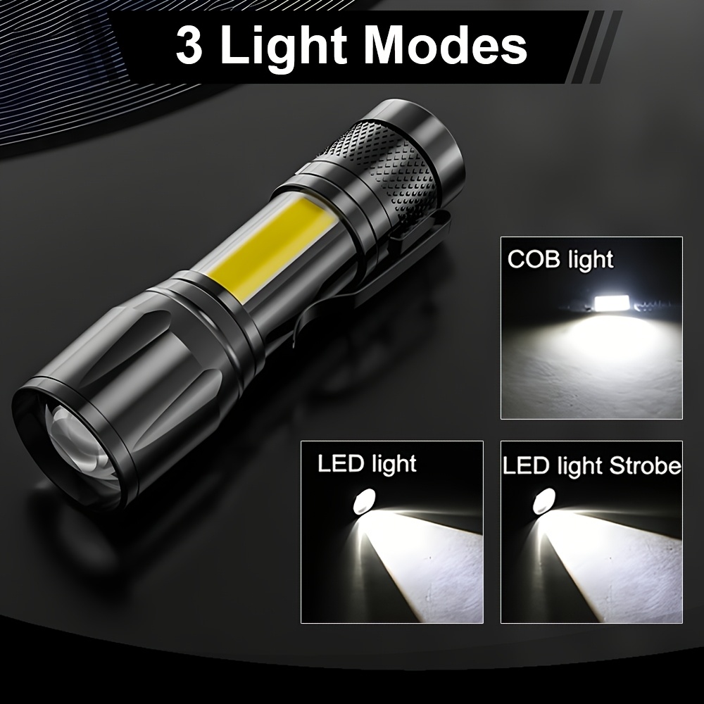 미니 LED 손전등 COB+XPE 휴대용 토치 USB  - Outdoor Lighting Black 리뷰 및 가격