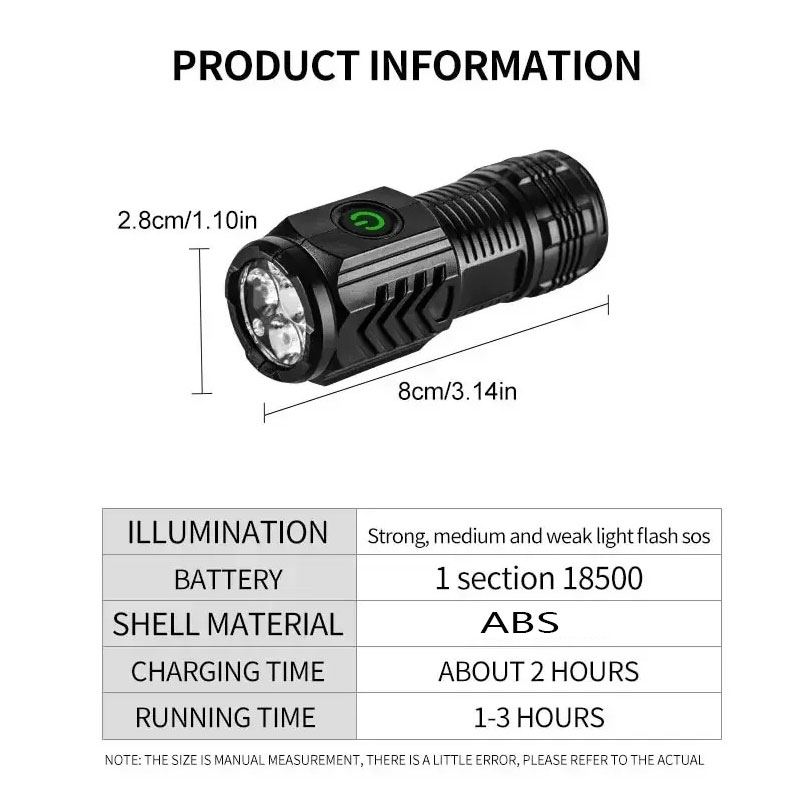 펜 클립이 있는 미니 3LED 손전등, 야간 걷기용,  - Outdoor Lighting Black 리뷰 및 가격